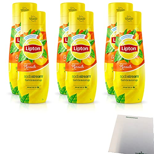 Lipton Pfirsich Getränkesirup für Wassersprudler 6er Pack (6x0,44l Flasche) + usy Block von usy