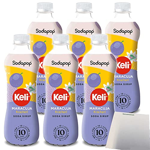 Sodapop Keli Sirup Maracuja für Wassersprudler 6er Pack (6x500ml Flasche) + usy Block von usy