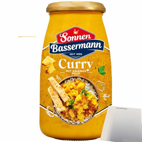 Sonnen Bassermann Curry Sauce mit Ananas (520g Glas) + usy Block von usy