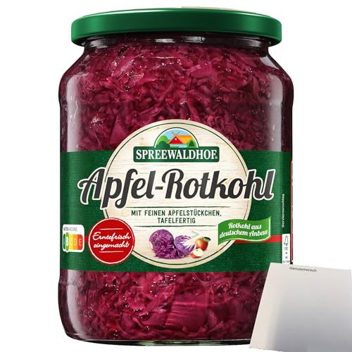 Spreewaldhof Apfelrotkohl mit feinen Apfelstückchen Tafelfertig (680g Glas) + usy Block von usy