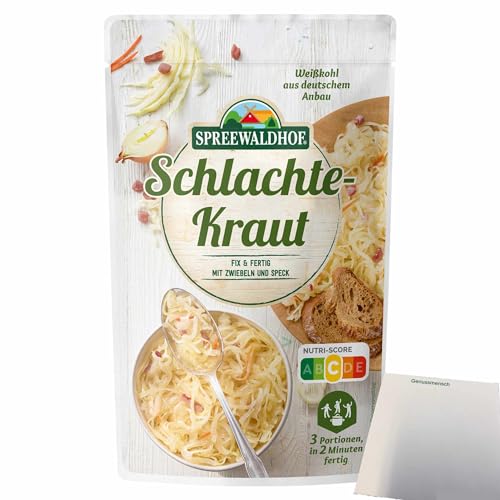 Spreewaldhof Schlachtekraut Fix und Fertig mit Zwiebeln und Speck (400g Packung) + usy Block von usy