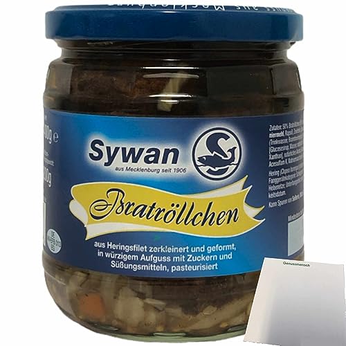 Sywan Bratröllchen aus Heringsfilets in würziger Marianade (400g Glas) + usy Block von usy