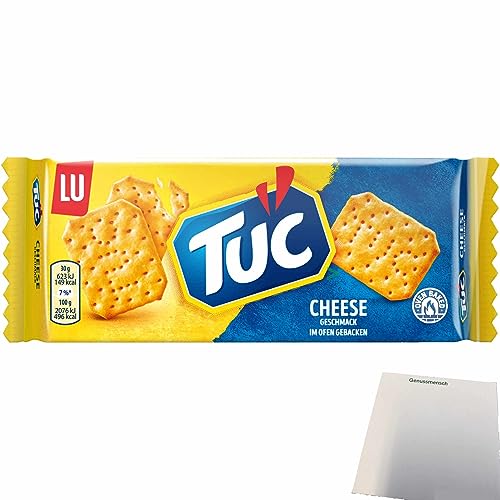 TUC Cracker Cheese Salzgebäck mit leckerem Käse-Geschmack (100g Packung) + usy Block von usy