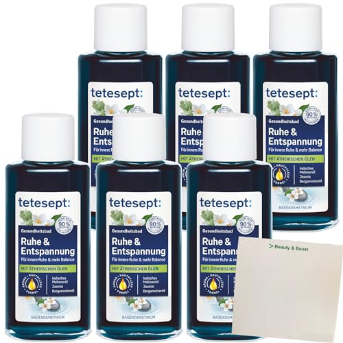 Tetesept Ruhe & Entspannungsbad 6er Pack (6x125ml Packung) + usy Block von usy