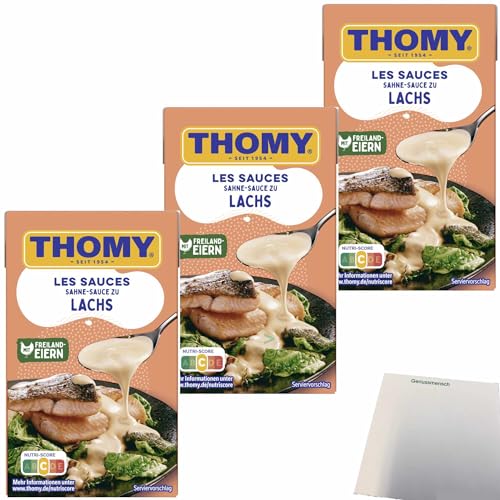 Thomy Les Lachs-Sahne-Sauce 3er Pack (3x250ml Packung) + usy Block von usy