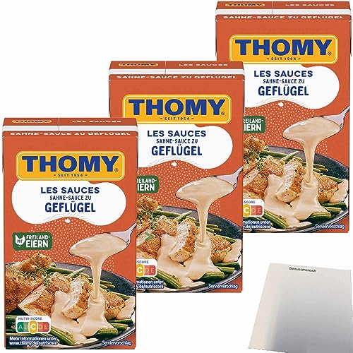 Thomy Les Sauces Geflügel Sahnesauce 3er Pack (3x250ml Packung) + usy Block von usy