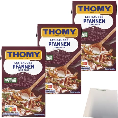 Thomy Les Sauces Pfannen Sahne Sauce 3er Pack (3x250ml Packung) + usy Block von usy