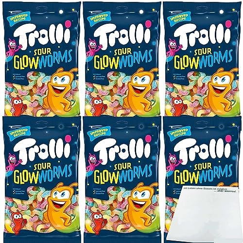 Trolli Glühwürmchen Fruchtgummi sauer 6er Pack (6x1kg XL Packung) + usy Block von usy