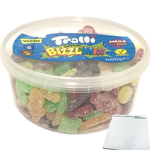 Trolli Sour Bizzl Mix Vegan (1000g Dose) + usy Block von usy