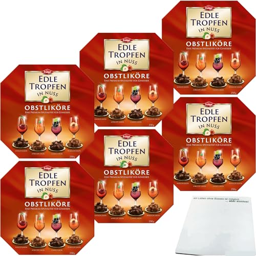 Trumpf Edle Tropfen in Nuss rot Obstliköre 6er Pack (6x250g Packung) + usy Block von usy