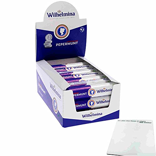 Wilhelmina Pepermunt Pastillen (24x40g Rolle Pfefferminzpastillen) + usy Block von usy