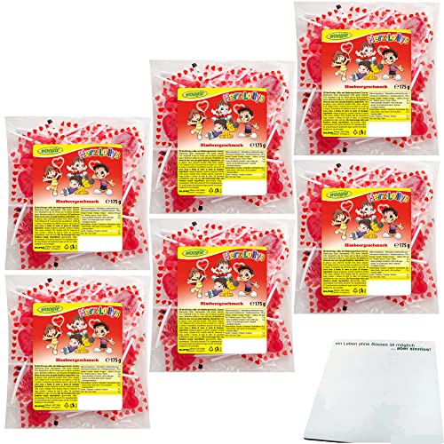 Woogie Herzlollys Himbeergeschmack 6er Pack (6x175g Packung) + usy Block von usy