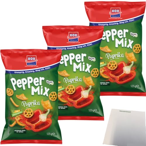 XOX Peppermix Weizen-Kartoffelsnack 3er Pack (3x125g Packung) + usy Block von usy