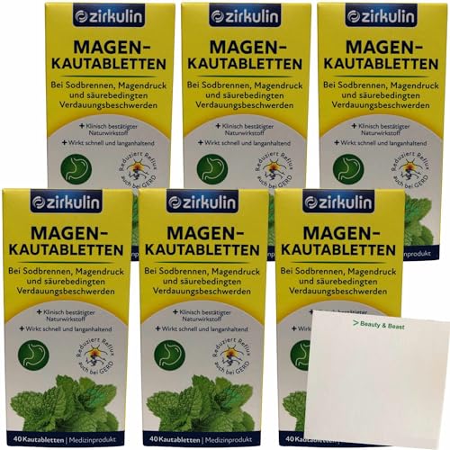 Zirkulin Magen-Kautabletten 6er Pack (6x40 Stück) + usy Block von usy