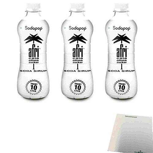 afri Cola Sirup ohne Zucker für Wassersprudler 3er Pack (3x500ml Flasche) + usy Block von usy