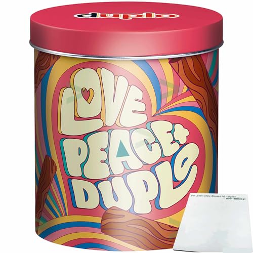 duplo Design Dose mit 24 Riegeln Motiv: Love Peace + Duplo (436,8g Dose) + usy Block von usy