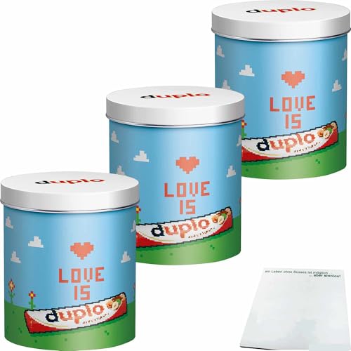 duplo Design Dose mit 24 Riegeln Motiv: Love is Duplo 3er Pack (3x436,8g Dose) + usy Block von usy