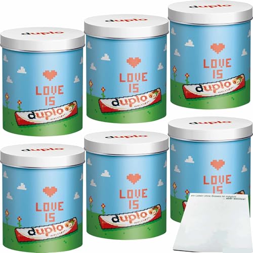 duplo Design Dose mit 24 Riegeln Motiv: Love is Duplo 6er Pack (6x436,8g Dose) + usy Block von usy