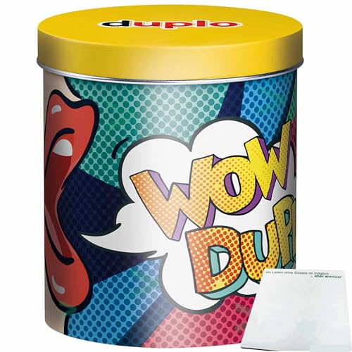 duplo Design Dose mit 24 Riegeln Motiv: WOW DUPLO (436,8g Dose) + usy Block von usy