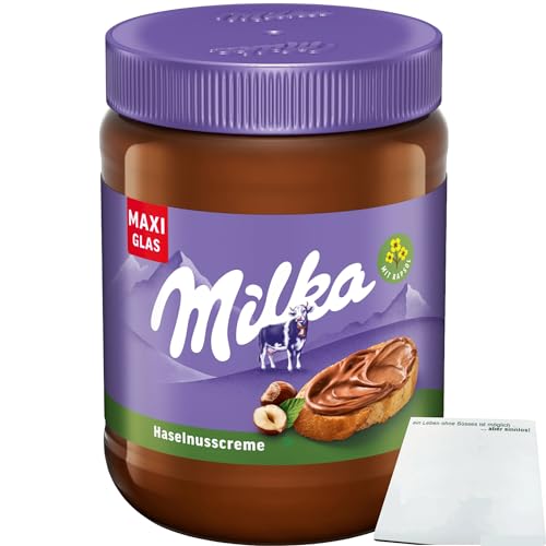 milka Haselnusscreme Brotaufstrich (600g MAXI Glas) + usy Block von usy