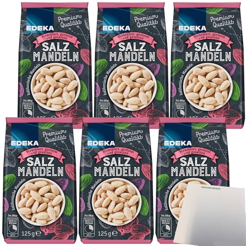 usy Bundle Edeka Salzmandeln blanchiert und geröstet 6er Pack (6x125g Packung) + usy Block von usy