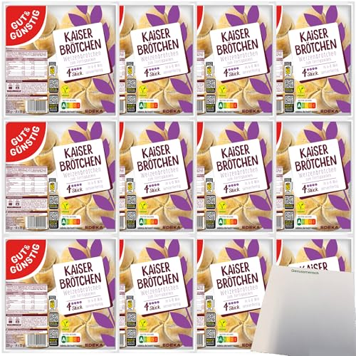 usy Bundle Gut&Günstig Kaiserbrötchen zum Fertigbacken 48 Stück (12x220g Packung) + usy Block von usy