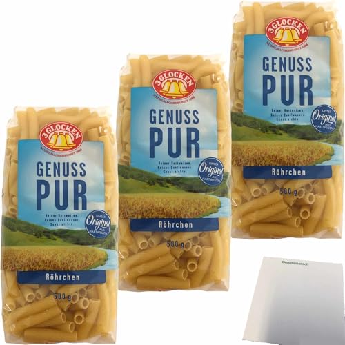 usy Bundle für 3 Glocken Nudeln Genuss Pur Röhrchen 3er Pack (3x500g Packung) + usy Block von usy