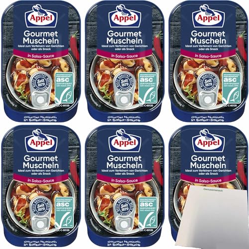 usy Bundle für Appel Gourmet Muscheln in Salsa-Sauce 6er Pack (6x100g Dose) + usy Block von usy