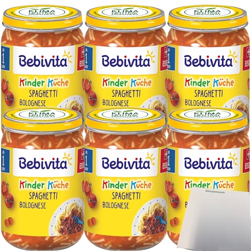 usy Bundle für Bebivita Spaghetti Bolognese ab dem 1 Jahr 6er Pack (6x250g Glas) + usy Block von usy