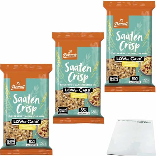 usy Bundle für Brandt Knusprige Saatenscheiben Lower Carb 3er Pack (3x130g Packung) + usy Block von usy