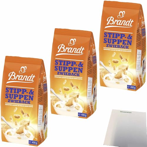 usy Bundle für Brandt Stipp und Suppen Zwieback 3er Pack (3x400g Packung) + usy Block von usy