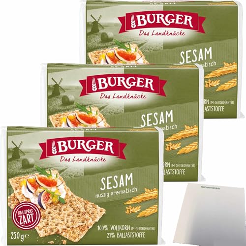 usy Bundle für Burger das Landknäcke Sesam nussig aromatisch 3er Pack (3x250g Packung) + usy Block von usy