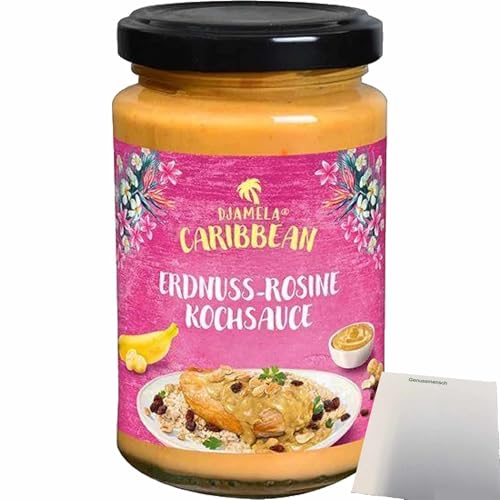 usy Bundle für Djamela Caribbean Erdnuss-Rosine Kochsauce (200ml Glas) + usy Block von usy