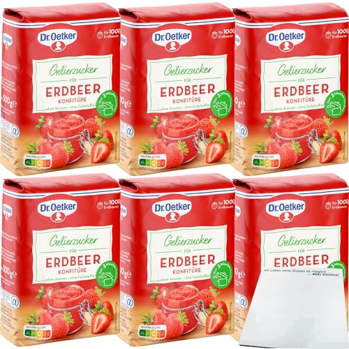 usy Bundle für Dr. Oetker Gelierzucker 2zu1 für Erdbeer Konfitüre 6er Pack (6x500g Packung) + usy Block von usy