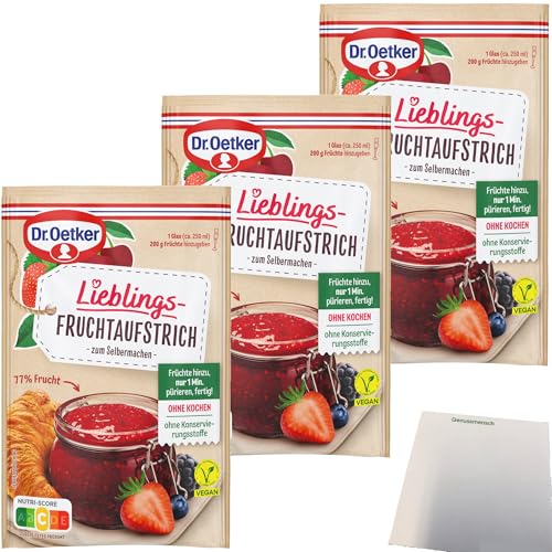 usy Bundle für Dr. Oetker Lieblings-Fruchtaufstrich zum Selbermachen 3er Pack (3x68g Packung) + usy Block von usy