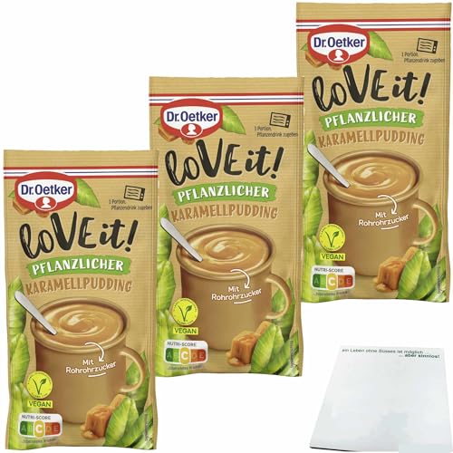 usy Bundle für Dr. Oetker LoVE it! pflanzlicher Karamellpudding 3er Pack (3x48g Beutel) + usy Block von usy