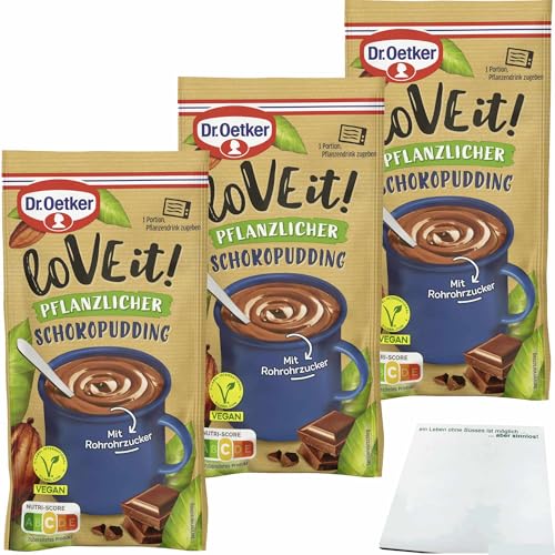 usy Bundle für Dr. Oetker LoVE it! pflanzlicher Schokopudding 3er Pack (3x49g Beutel) + usy Block von usy