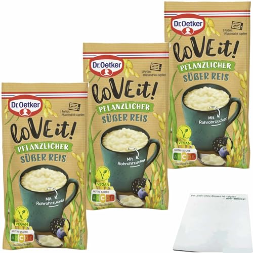 usy Bundle für Dr. Oetker LoVE it! pflanzlicher Süßer Reis 3er Pack (3x51g Beutel) + usy Block von usy