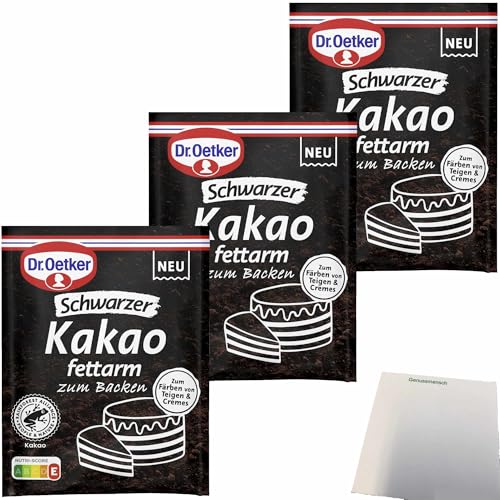 usy Bundle für Dr. Oetker Schwarzer Kakao zum Backen 3er Pack (3x30g Packung) von usy