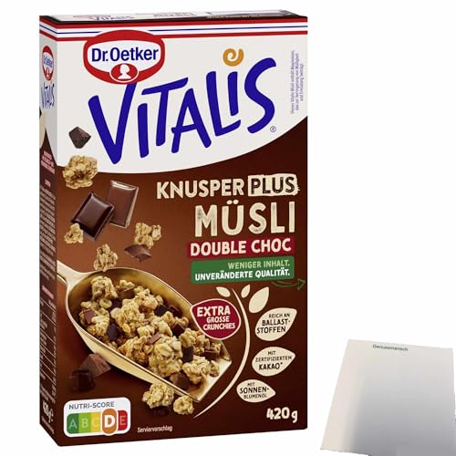 usy Bundle für Dr.Oetker Vitalis Knusper Plus Müsli Double Choc (420g Packung) + usy Block von usy