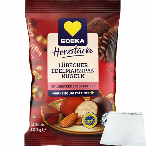 usy Bundle für EDEKA Herzstücke Lübecker Edelmarzipan Kugeln (100g Packung) + usy Block von usy