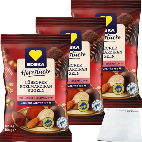 usy Bundle für EDEKA Herzstücke Lübecker Edelmarzipan Kugeln 3er Pack (3x100g Packung) + usy Block von usy