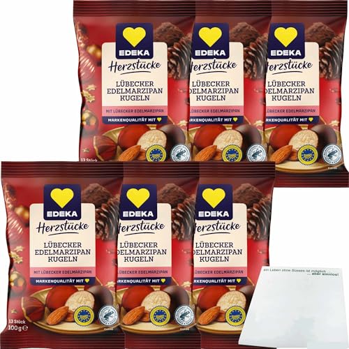 usy Bundle für EDEKA Herzstücke Lübecker Edelmarzipan Kugeln 6er Pack (6x100g Packung) + usy Block von usy