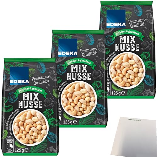 usy Bundle für Edeka Mix Nüsse geröstet und gesalzen 3er Pack (3x125g Packung) + usy Block von usy