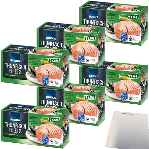 usy Bundle für Edeka Thunfischfilets geschnitten in Olivenöl 6er Pack (12x80g Dose) + usy Block von usy