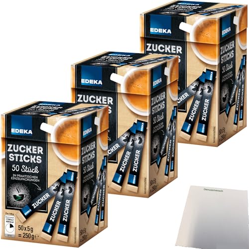 usy Bundle für Edeka Zuckersticks feine Raffinadekristalle 150 Stück (3x250g Packung) + usy Block von usy