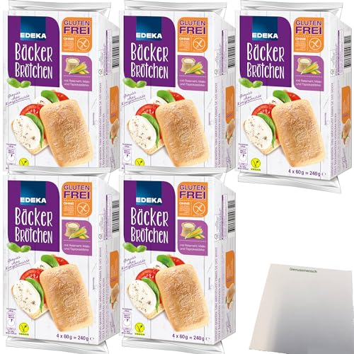 usy Bundle für Edeka glutenfreie Bäckerbrötchen zum Fertigbacken 20 Stück (5x240g Packung) + usy Block von usy