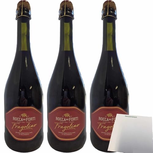 usy Bundle für Fragolino Rocca dei Forti italienischer Rotwein 10% vol. 3er Pack (3x0,75l Flasche) + usy Block von usy