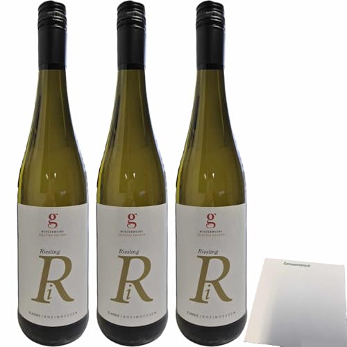 usy Bundle für Gisellas Bottega Riesling 12% vol. 3er Pack (3x750ml Flasche) + usy Block von usy