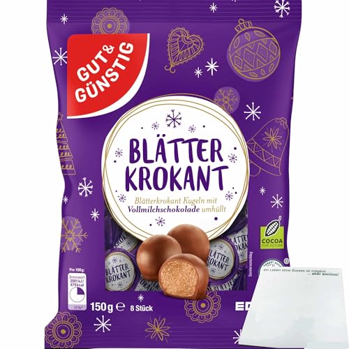 usy Bundle für Gut&Günstig Blätterkrokant-Kugeln (150g Packung) + usy Block von usy